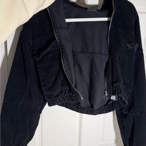 BDG Black Corduroy Bomber Jacket